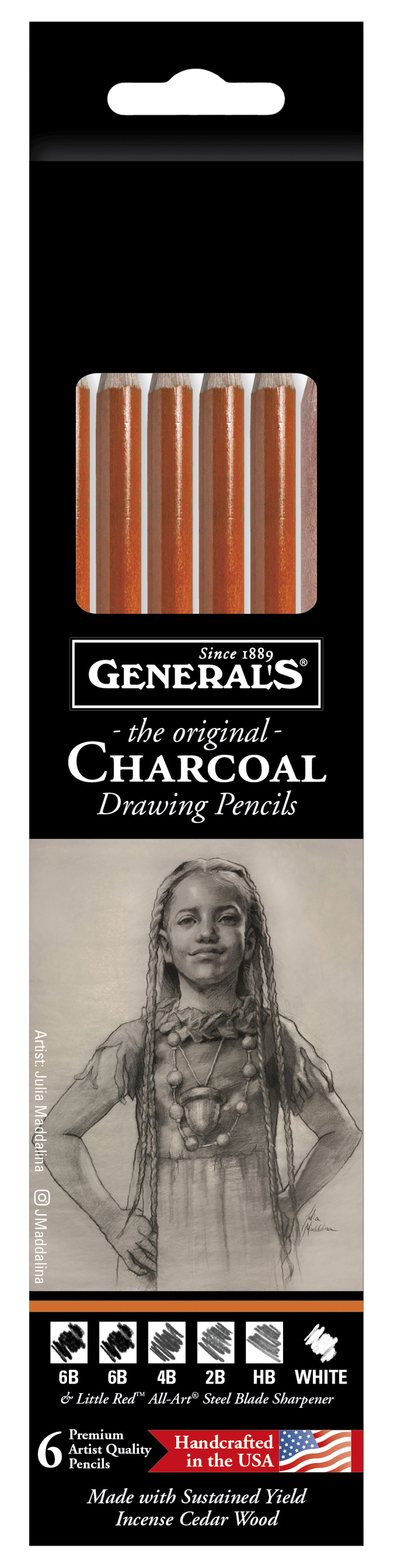 General's Charcoal Pencils - Set of 7