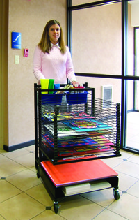 Art Drying Rack For Classroom, Functional & Mobile Paint Drying Rack w/  Wheel