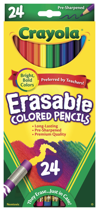 Crayola Erasable Colored Pencils, Assorted, Set of 24 410559