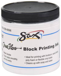 Sax True Flow Water Soluble Block Printing Ink, 8 Ounces, White Item Number 461927