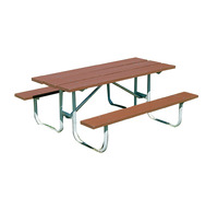 Ultra Site Rectangle Heavy Duty Outdoor Picnic Table, 72 x 60 x 30 Inches, Pressure Treated Wood, Item Number 1364746