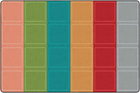 Childcraft Rainbow Squares Carpet, Rectangle, Item Number 4000116