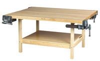 Diversified Woodcrafts 4 Vice Workbench, 64 x 54 x 31-1/4 Inches, Maple, Item Number 561269