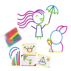 Image for EDX Education Junior GeoStix, 200 Assorted Color Construction Sticks with 30 Activity Cards from School Specialty