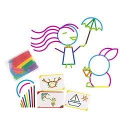 EDX Education Junior GeoStix, 200 Assorted Color Construction Sticks with 30 Activity Cards Item Number 2004437