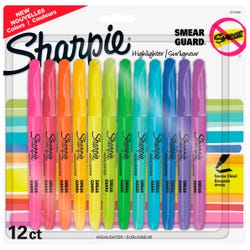 Image for Sharpie Pocket Highlighters, Assorted, Chisel Tip, Pack of 12 from School Specialty