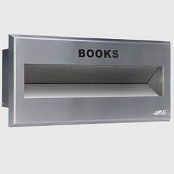 Image for Kingsley Ease HallPass through Wall Book Return System, 22-7/8 x 8-13/16 x 11 Inches, Stainless Steel Interior from School Specialty