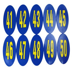 Image for Poly Enterprises Numbered 41 to 50 Spots, 9 Inches, Poly Molded Vinyl, Blue, Set of 10 from School Specialty
