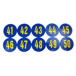 Image for Poly Enterprises Numbered 41 to 50 Spots, 9 Inches, Poly Molded Vinyl, Blue, Set of 10 from School Specialty