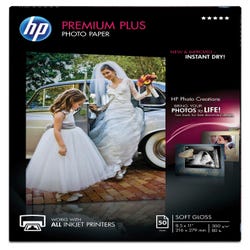 Image for HP Premium Photo Paper, 8-1/2 x 11 Inches, Soft Gloss, 11.5 mil, White, 50 Sheets from School Specialty