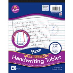 Image for Pacon Multi-Sensory Raised Ruled Tablet, 8-1/2 x 11 Inches, Short Ruled, 40 Sheets from School Specialty