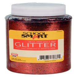 Image for School Smart Craft Glitter, 1 Pound Jar, Red from School Specialty