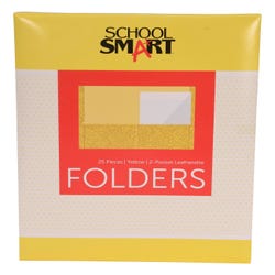 School Smart 2-Pocket Folders with No Brads, Yellow, Pack of 25 Item Number 084897