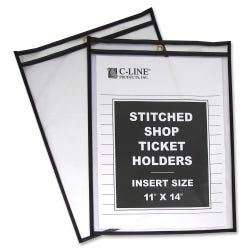 Image for C-Line Shop Ticket Holder, 11 x 14 Inches, Clear/Black Trim, Pack of 25 from School Specialty
