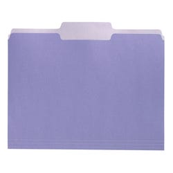 Image for School Smart Colored File Folders Two-Tone, Letter Size, 1/3 Cut Tabs, Lavender, Pack of 100 from School Specialty