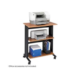 Image for Safco Adjustable Printer/Machine Stand, 29-1/2 x 20 x 35 Inches, Medium Oak Top, Black Frame from School Specialty