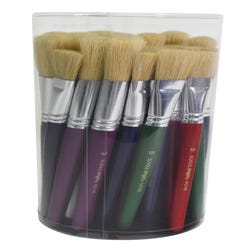 Image for School Smart Stubby Ox Hair Paint Brushes, Assorted Colors and Sizes, Set of 36 from School Specialty