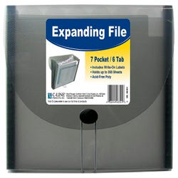 Image for C-Line Expanding File, Letter Size, 7-Pocket, 1-5/8 Inch Expansion, Smoke from School Specialty