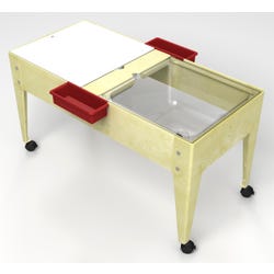 ChildBrite Double Mite Youth Activity Table with Casters, 24 Inches, Sandstone 1303933
