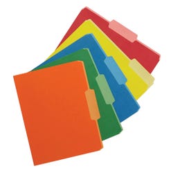 Image for School Smart Colored File Folders Two-Tone, Letter Size, 1/3 Cut Tabs, Assorted Colors, Pack of 100 from School Specialty