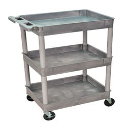 Image for Luxor Multipurpose Utility Tub Cart with 3 Tubs, 24 x 18 x 39-1/4 Inches, HDPE, Gray from School Specialty