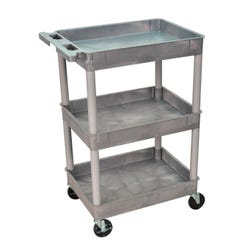 Image for Luxor Multipurpose Utility Tub Cart with 3 Tubs, 24 x 18 x 39-1/4 Inches, HDPE, Gray from School Specialty