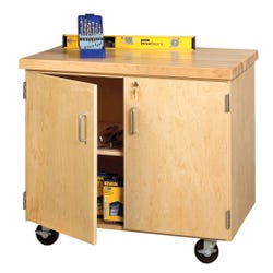 Image for Diversified Spaces Mobile Storage Cabinet, 36 x 24 x 33-1/2 Inches, Maple, Black from School Specialty