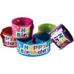 Image for Teacher Created Resources Happy Birthday Slap Bracelets, Balloon Print, Pack of 10 from School Specialty
