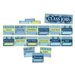 Image for Eureka Blue Harmony Class Jobs Bulletin Board Set, 44 Pieces from School Specialty