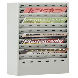 Image for Safco Magazine Rack, 11 Pocket, 10 x 4 x 36-1/4 Inches, Gray from School Specialty