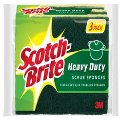 Image for Scotch-Brite Heavy Duty Scrub Sponge, Yellow/Green, Pack of 3 from School Specialty