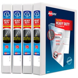 Image for Avery Heavy-Duty View Binder, 1 Inch, Slant Ring, White, Pack of 4 from School Specialty