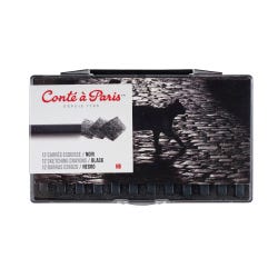 Image for Conte Crayons in Plastic Box, HB Tip, Black, Pack of 12 from School Specialty