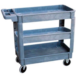 Classroom Select 3-Shelves Utility Cart, 17 W X 31 D X 33 H in, 500 lb, High Density Thermoplastic, 4 Wheel, Item Number 2091193