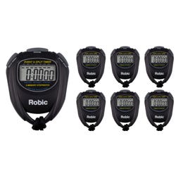 Image for Robic 2 Split Memory Water Resistant Stopwatch, Black, Set of 7 from School Specialty
