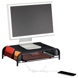 Image for Safco Powered Onyx(TM) Monitor Stand with USB Port, Black from School Specialty