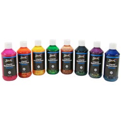 Image for Sax Liquid Washable Watercolor Paint, 8 Ounces, Assorted Glitter Colors, Set of 8 from School Specialty