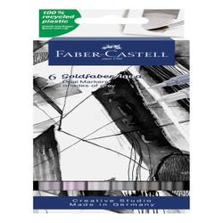 Image for Faber-Castell Aqua Markers, Dual Ended, Assorted Grays, Set of 6 from School Specialty