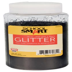 Image for School Smart Craft Glitter, 1 Pound Jar, Black from School Specialty
