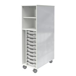 Fleetwood Designer 2.0 Markerboard Tray Storage Shelf, 36 x 20 x 68 Inches, 20 Trays Included, No Door 4000798