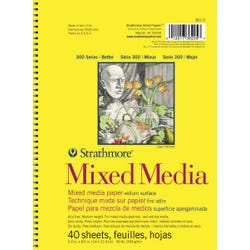 Image for Strathmore 300 Series Mixed Media Pad, 5-1/2 x 8-1/2 Inches, 90 lb, 40 Sheets from School Specialty