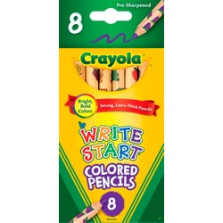 Image for Crayola Write Start Hexagonal Colored Pencils, Extra Thick Tips, Assorted Color, Set of 8 from School Specialty