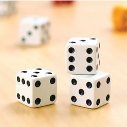 Image for EDX Education Dice Set, White with Black Dots, Set of 36 from School Specialty