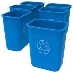 Image for School Smart Indoor Recycle Waste Basket, 28 Quart, Blue, Case of 6 from School Specialty