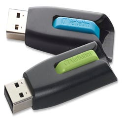 Image for Verbatim Store 'N' Go V3 USB 3.0 Flash Drive, 32 GB, Assorted Colors, Pack of 2 from School Specialty