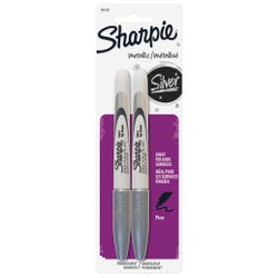 Sanford Sharpie Fine Point Metallic Markers -- Metallic Sharpie, Permanent, Fine Point, 2/PK, Silver Item Number 2008668
