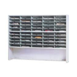 Image for Mayline Mailflow-to-Go Mailroom System Sorter with Riser, 60 X 13-1/4 X 46-1/4 in, Gray, 2-Tier from School Specialty