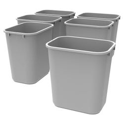 Image for School Smart Indoor Waste Basket, 28 Quart, Gray, Case of 6 from School Specialty