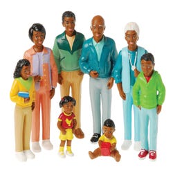 Image for Marvel Education Play Figures, African-American Family, Vinyl, Set of 8 from School Specialty