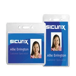 Image for Sicurix Horizontal Badge Holders, 3-1/2 x 2-1/2 Inches, Vinyl, Clear, Pack of 50 from School Specialty